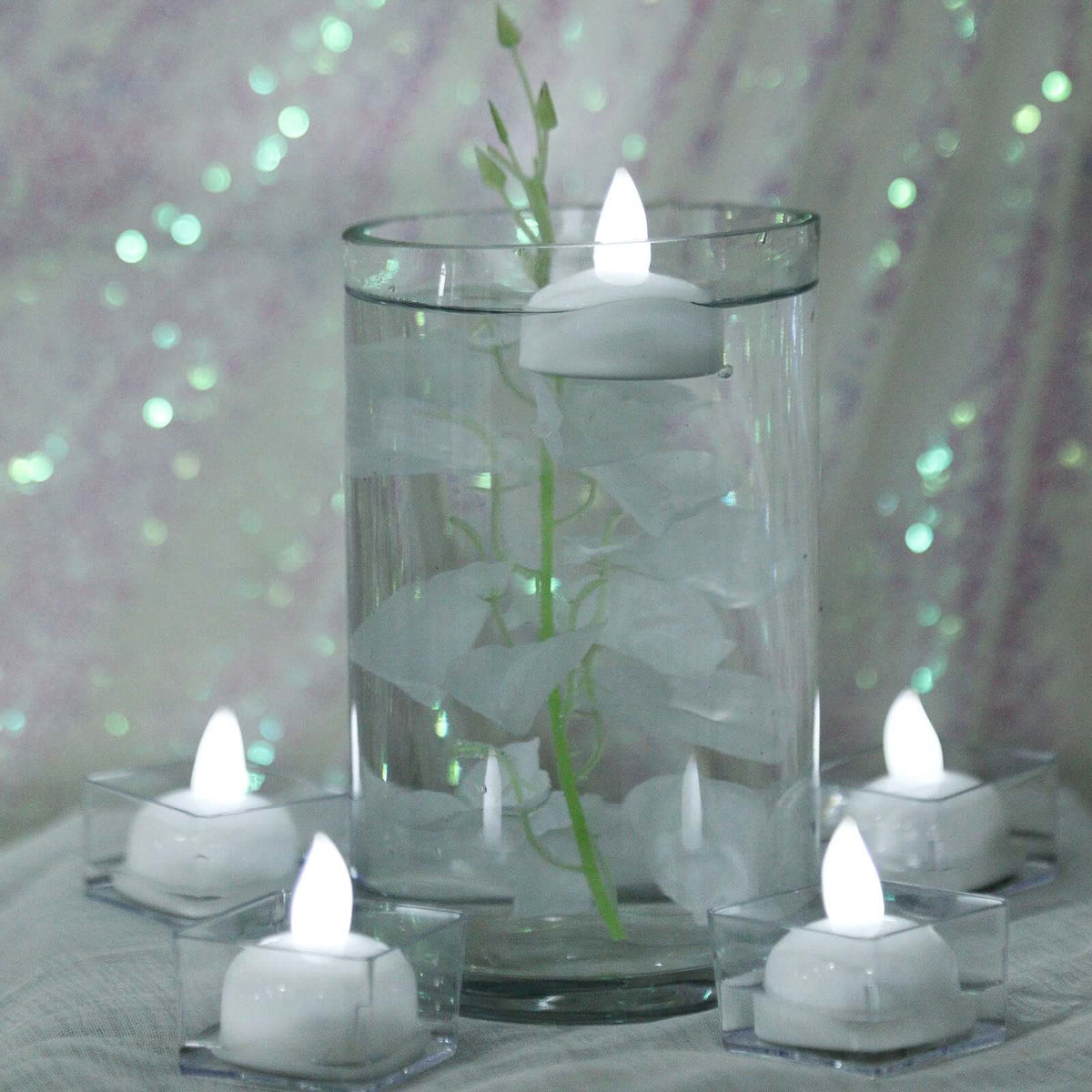 12-Pack Waterproof Floating Flameless LED Tealight Candles Cool White