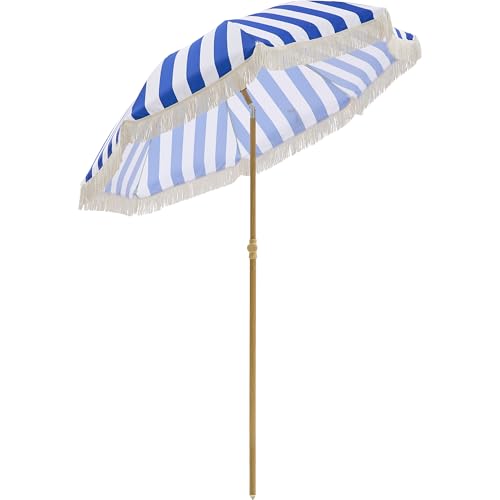 Kbrellaoutlets KPUUVP Boho Patio Umbrella with Fringe 6.5ft