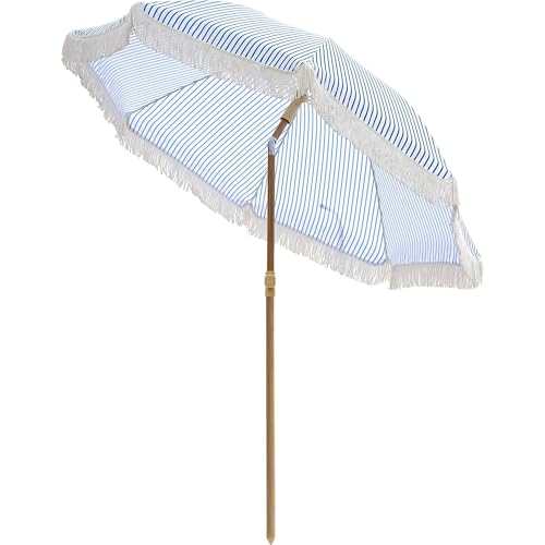 Kbrellaoutlets KPUUVP Boho Patio Umbrella with Fringe 6.5ft
