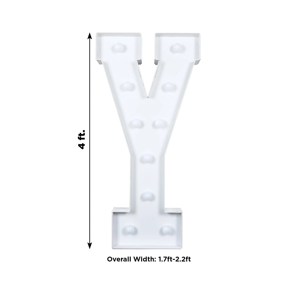 Giant 4ft Foam Board LED Marquee Light Letter Y White