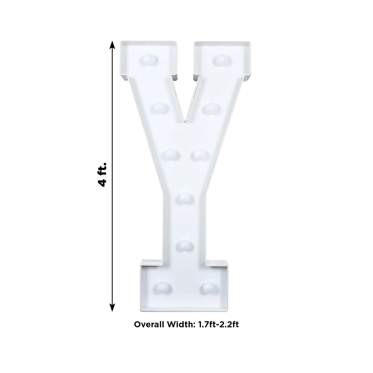 Giant 4ft Foam Board LED Marquee Light Letter Y White