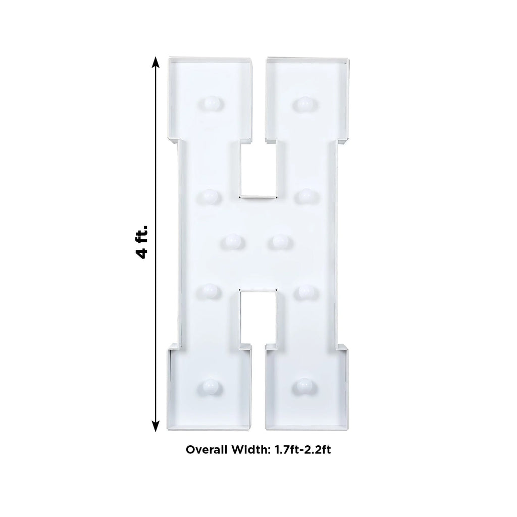Giant LED Marquee Light Up Letter H 4ft White