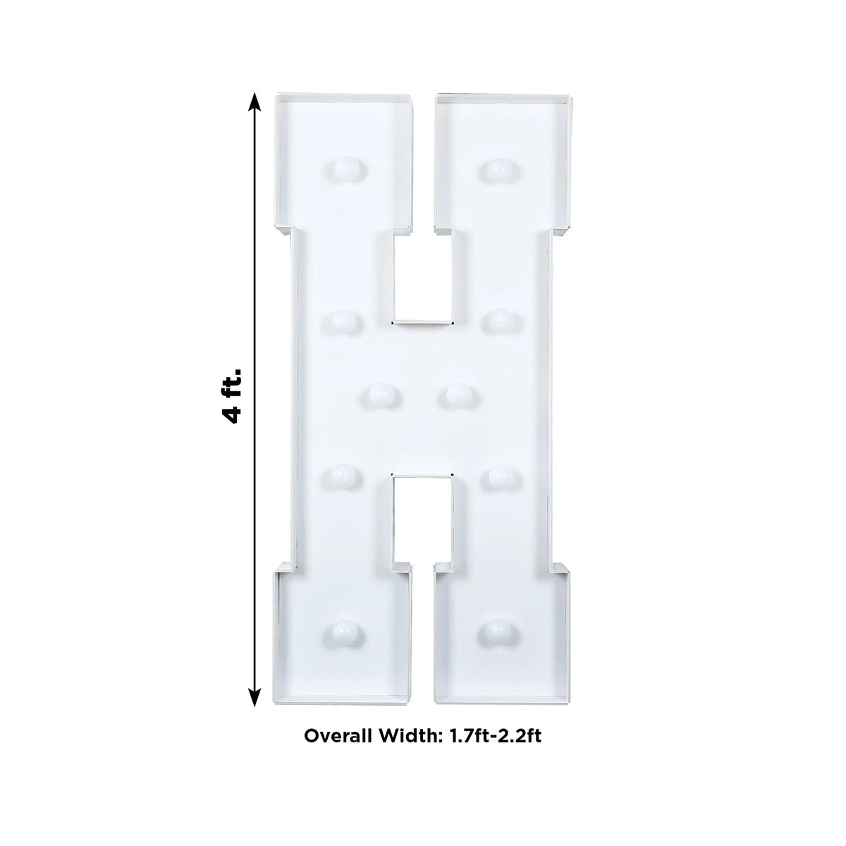 Giant LED Marquee Light Up Letter H 4ft White
