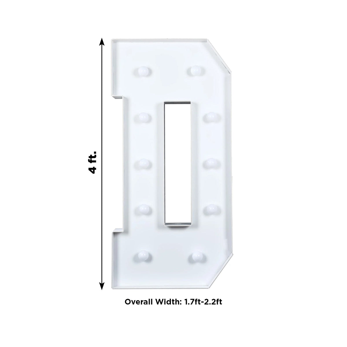 4ft Pre-Cut Foam Board Giant LED Marquee Light Letter D White