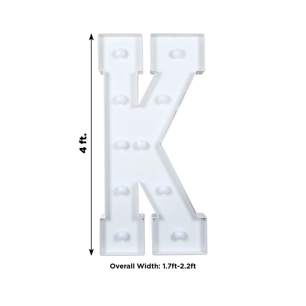 Giant LED Marquee Light Up Letter K 4ft White