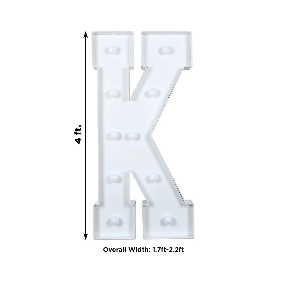 Giant LED Marquee Light Up Letter K 4ft White