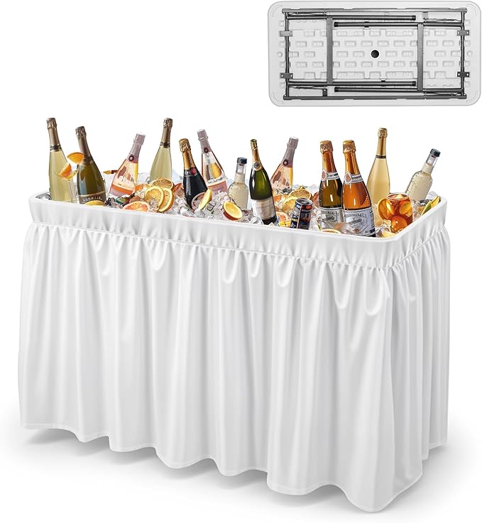 4-Foot Party Ice Cooler Folding Table – Keep It Cool, Keep It Fun