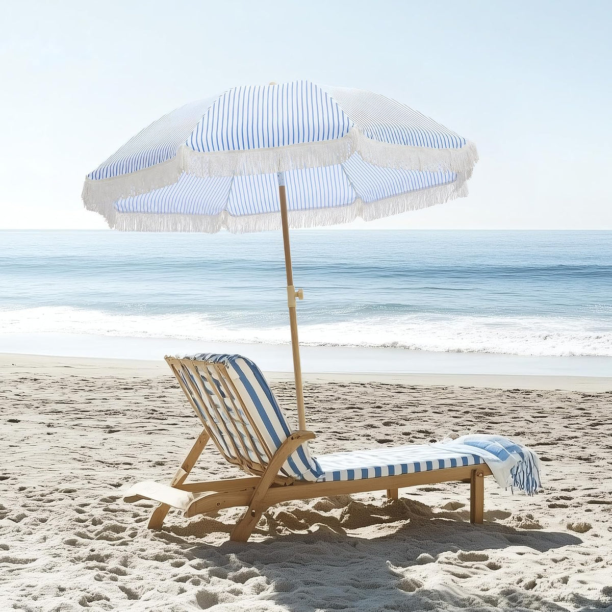 Kbrellaoutlets KPUUVP Boho Patio Umbrella with Fringe 6.5ft