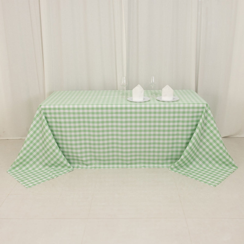 Polyester 90x132 Inch Rectangle Tablecloth White Sage Green