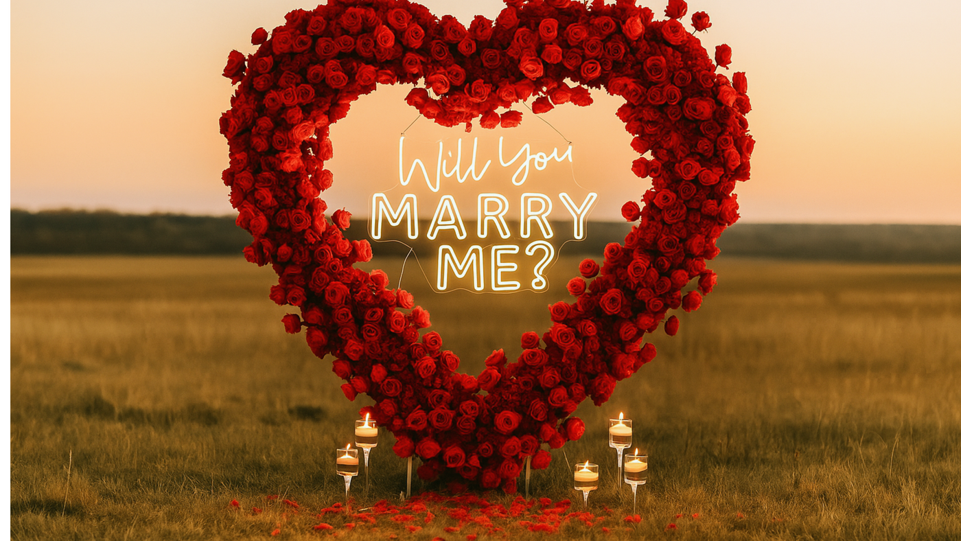 Heart Shaped Proposal Arch Rental