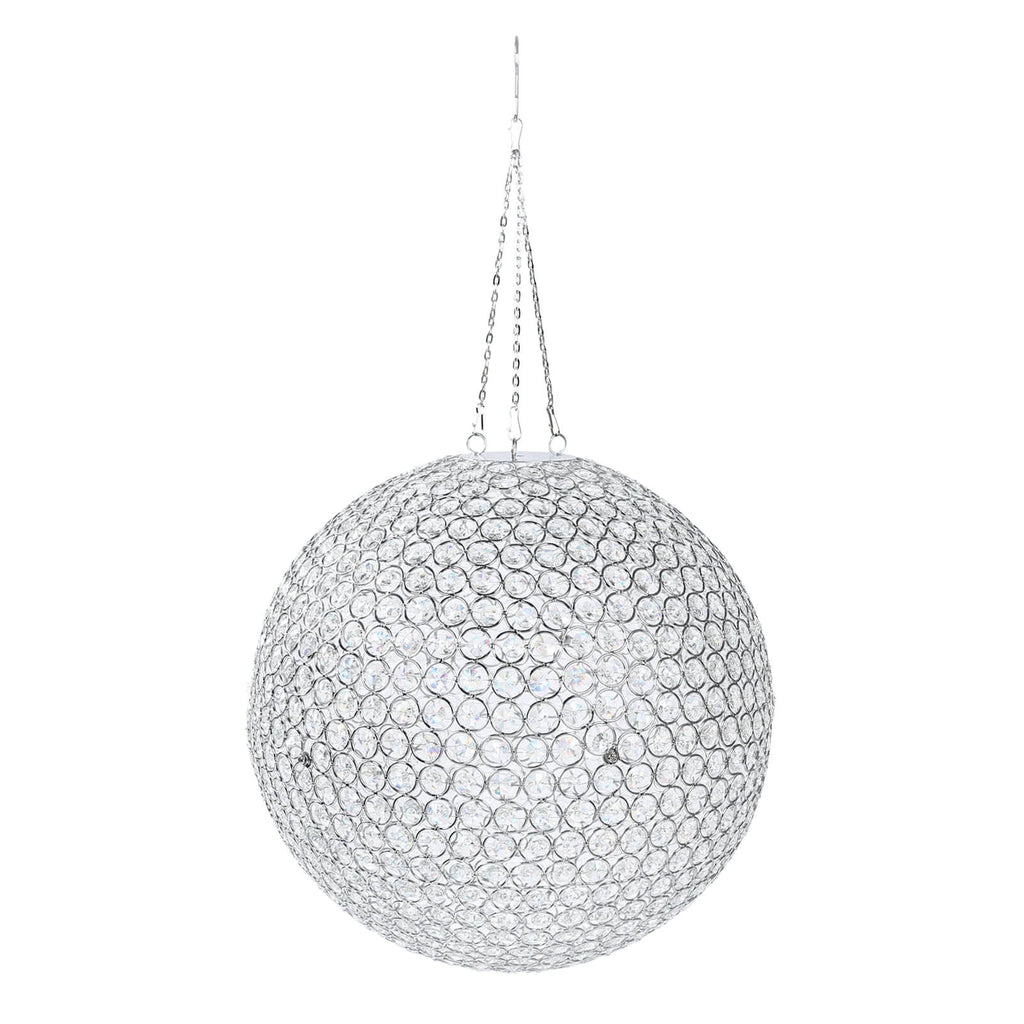 16" Crystal Globe Hanging Pendant Chandelier Silver