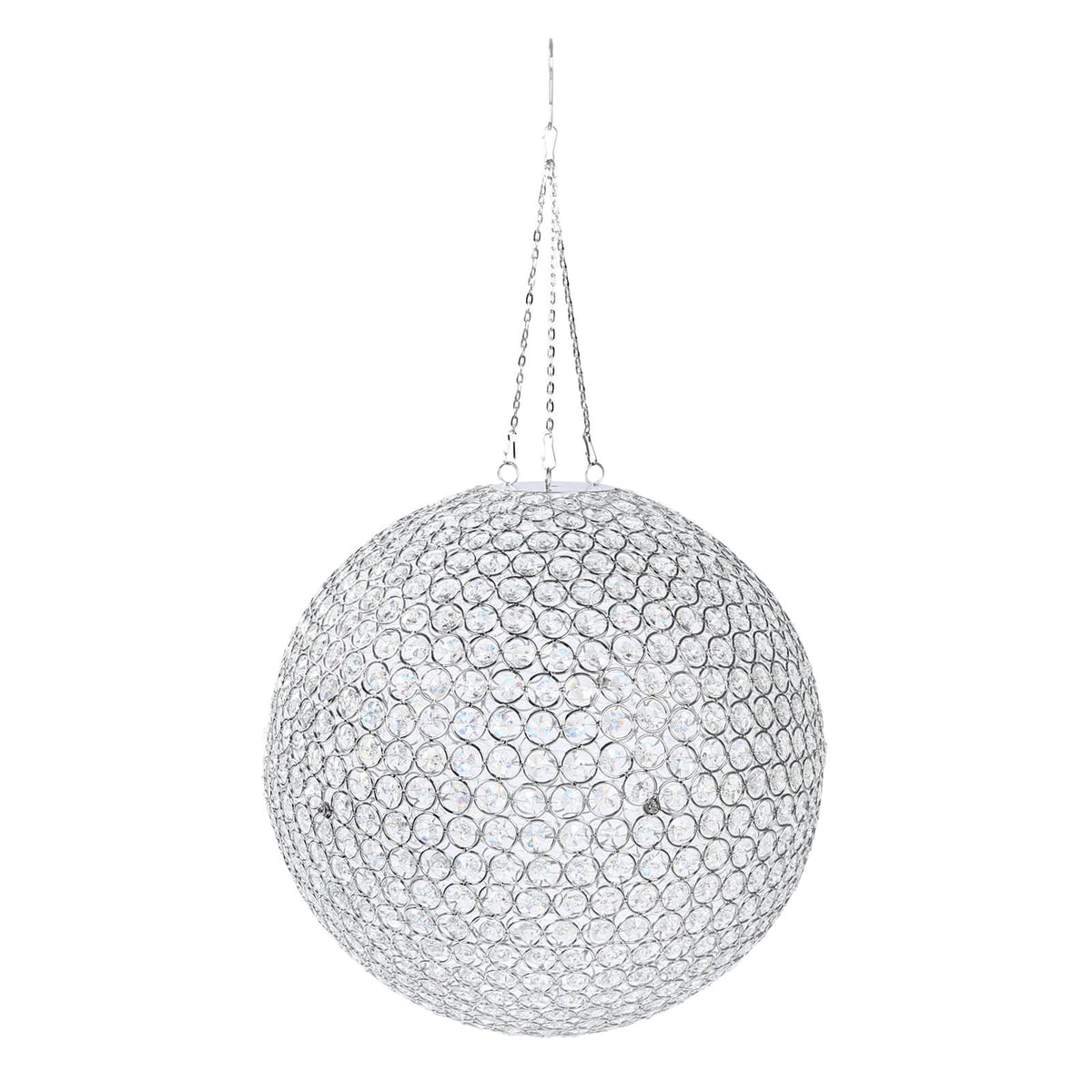 16" Crystal Globe Hanging Pendant Chandelier Silver