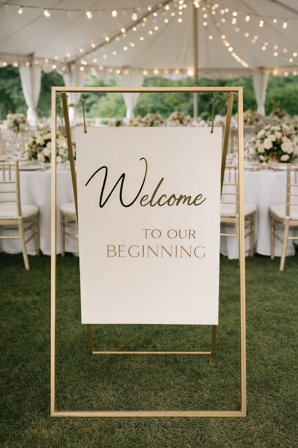 Welcome To Our Beginning Sign