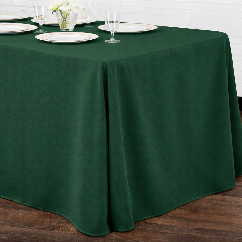 Long Forest Green Tablecloth