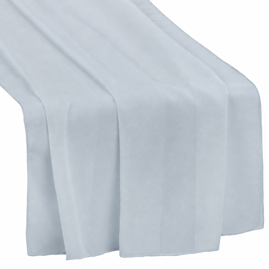 Chiffon Table Runner 27x120 Dusty Blue