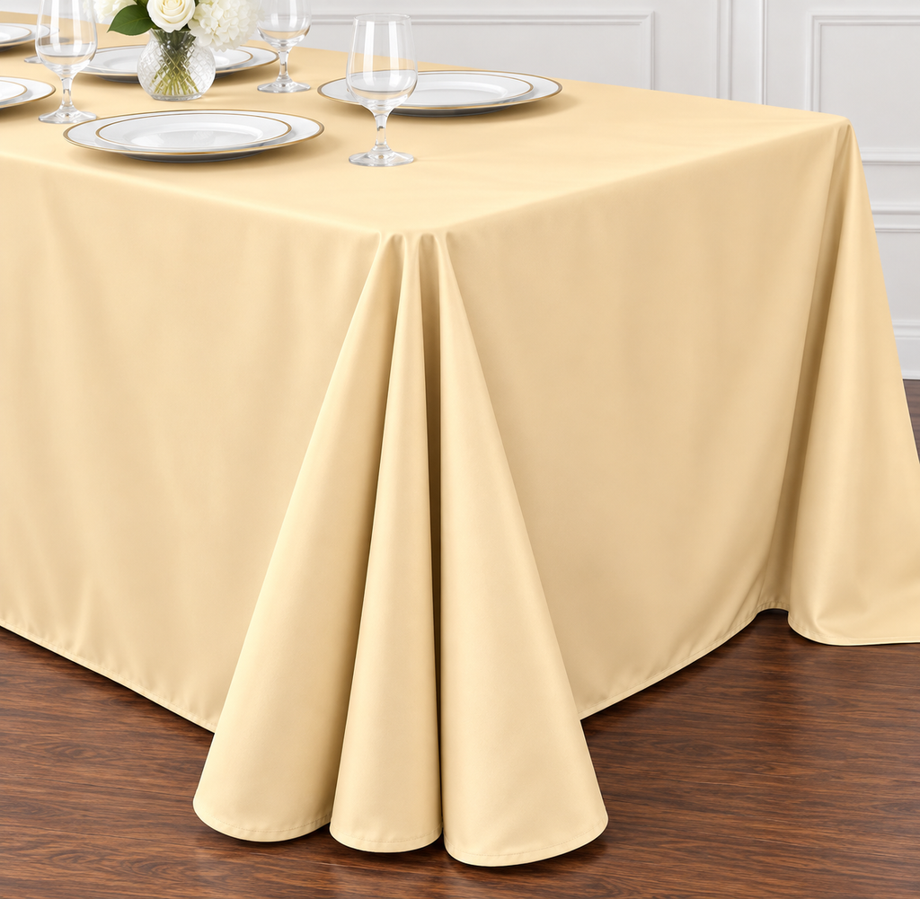 Long Beige Tablecloth