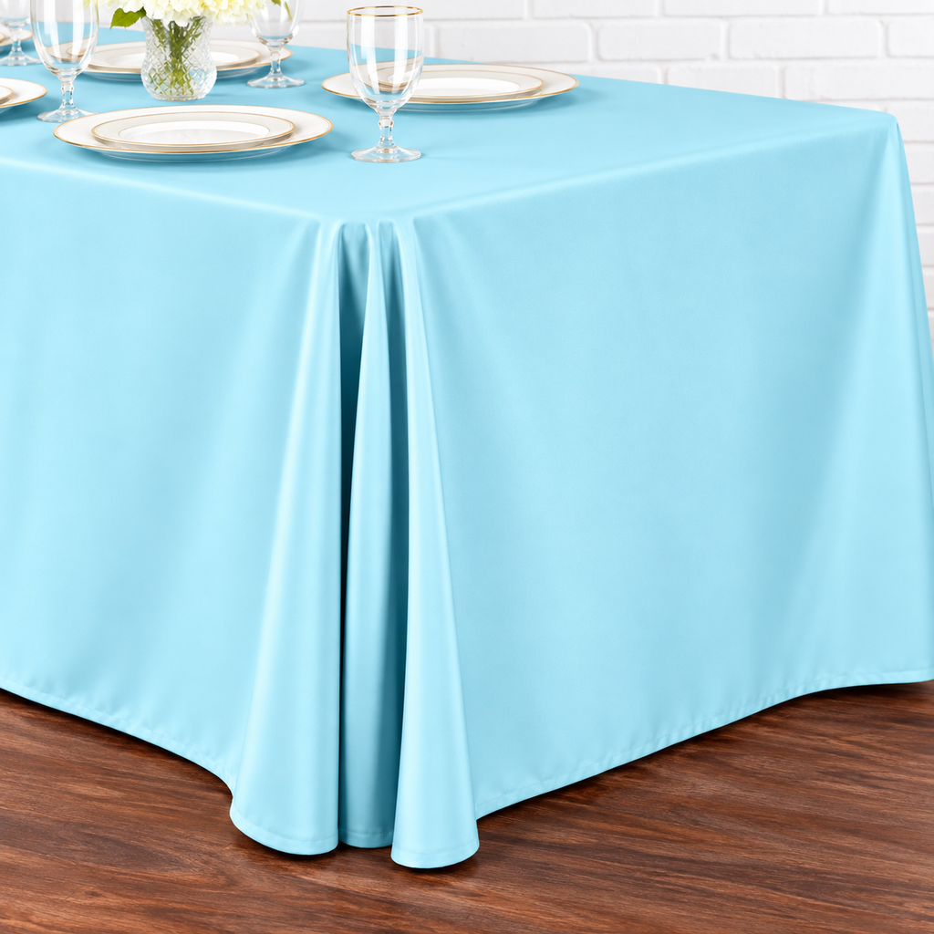 Long Light Blue Tablecloth