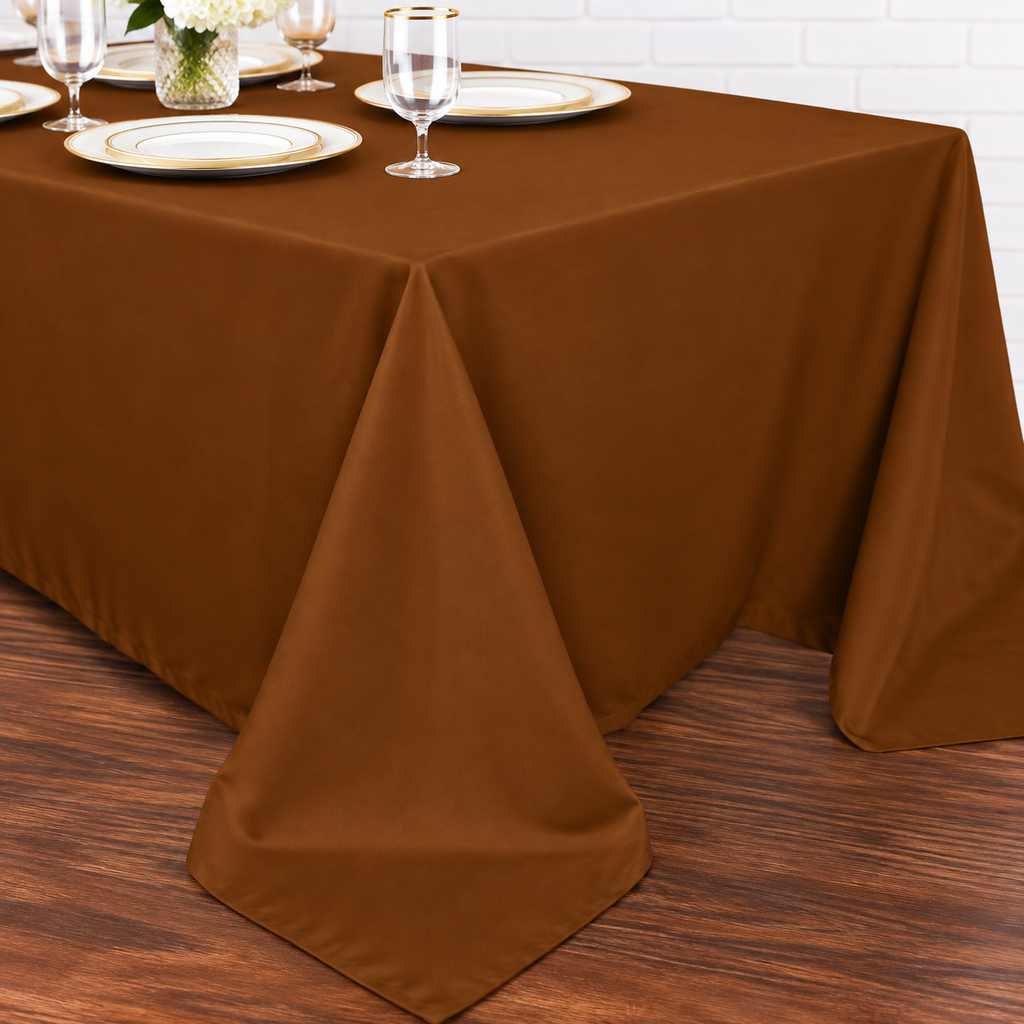 Long Cinnamon Brown Tablecloth