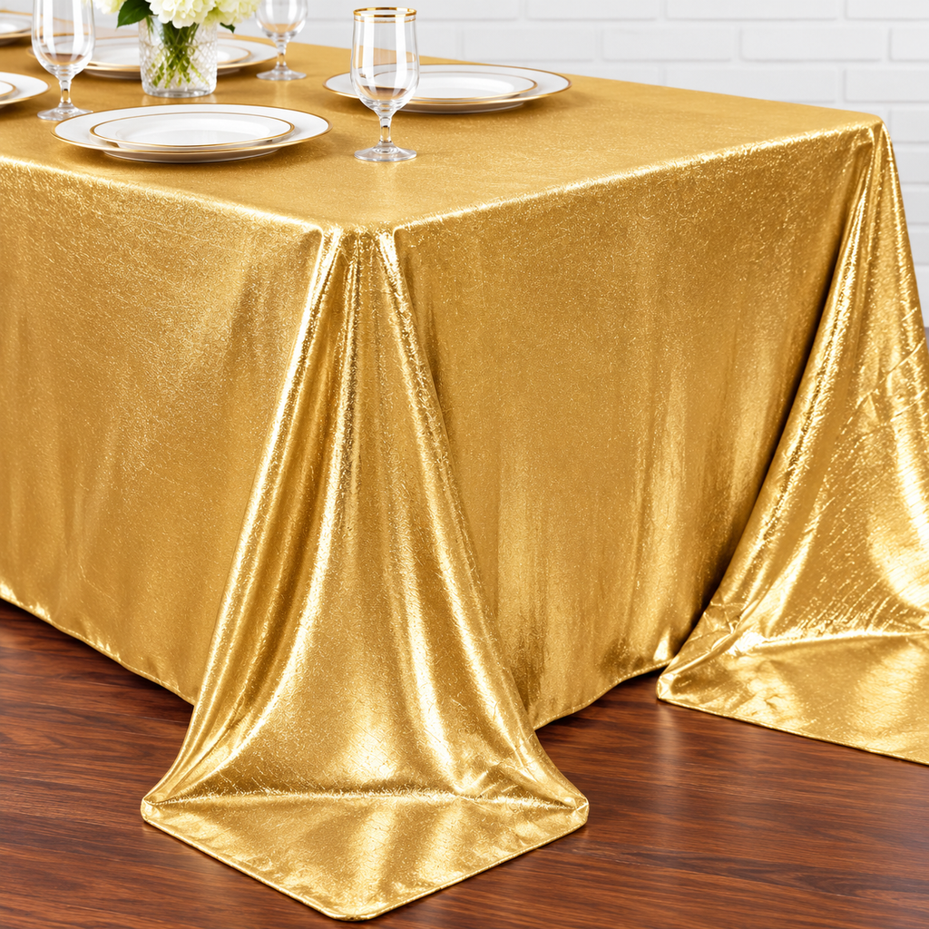 Long Gold Sequin Dots Tablecloth