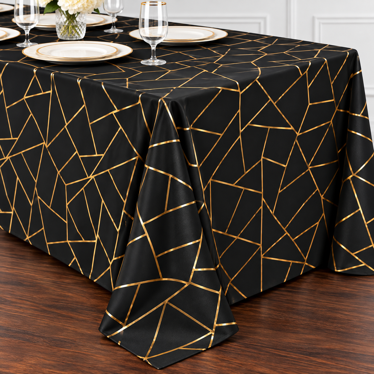 Black & Gold Tablecloth