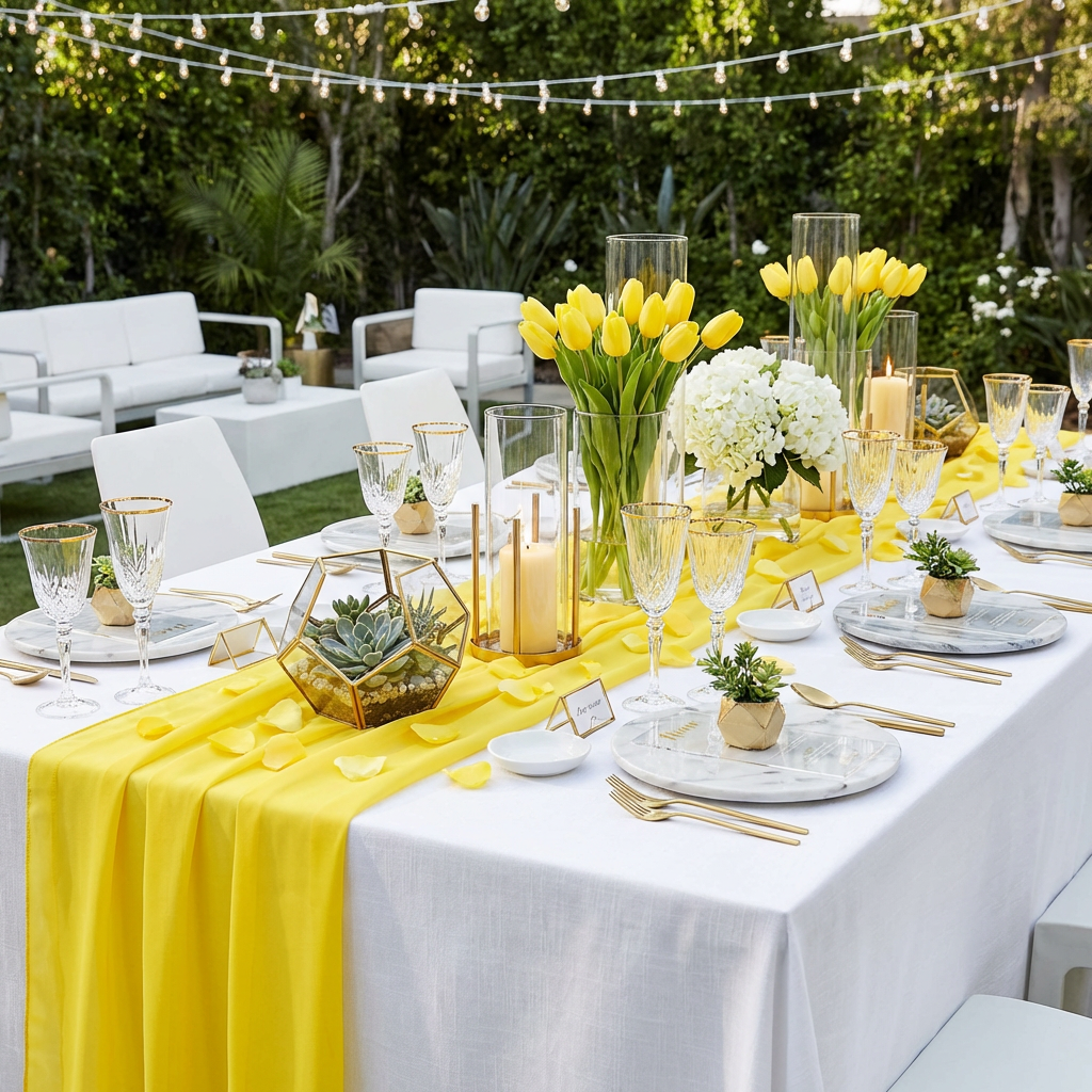 https://cdn.shopify.com/s/files/1/0042/0390/5136/files/Chiffon-Wedding-Table-Runner-10x27-Canary-Yellow-lifestyle-outdoor.png?v=1770265322