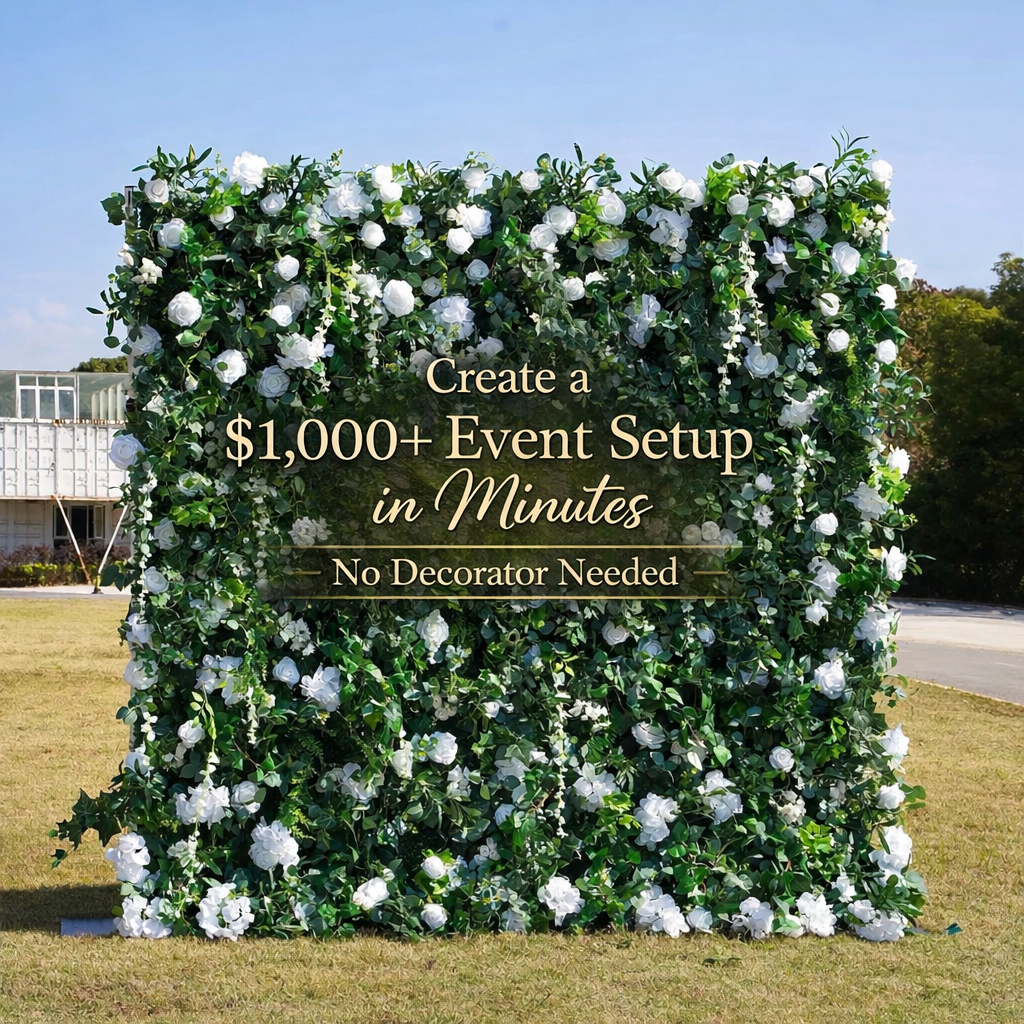 (FOR SALE) Luxury 8x8ft Rose Flower Wall Backdrop – Perfect for Weddings & Events (Prices Can Fluctuate)