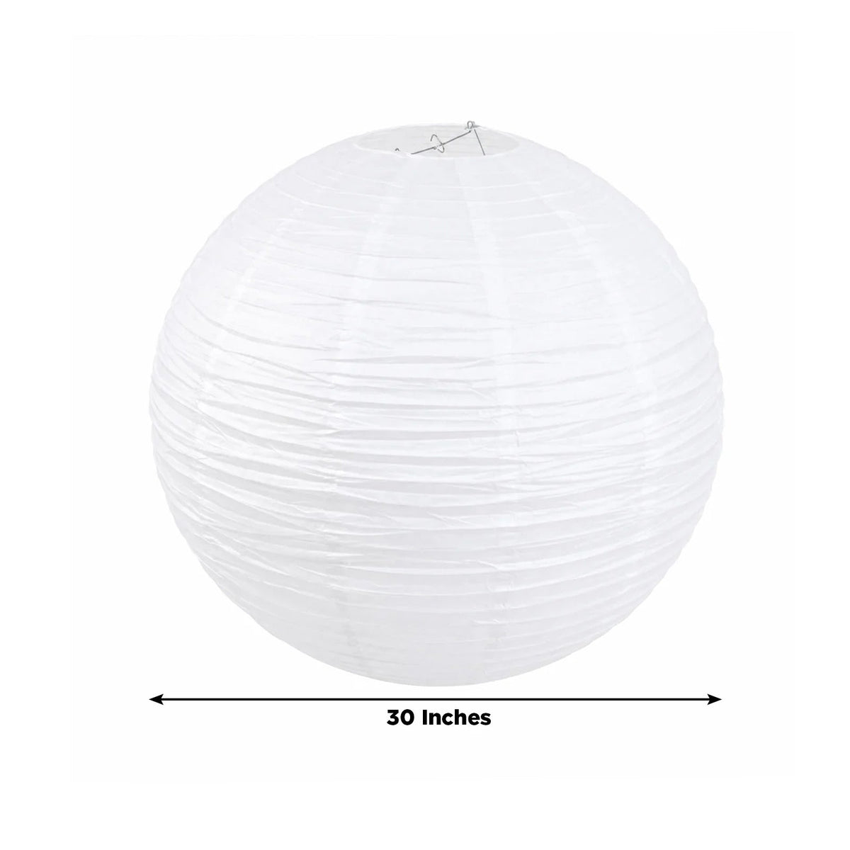 10 Pack Round Hanging Paper Lanterns 30 in White