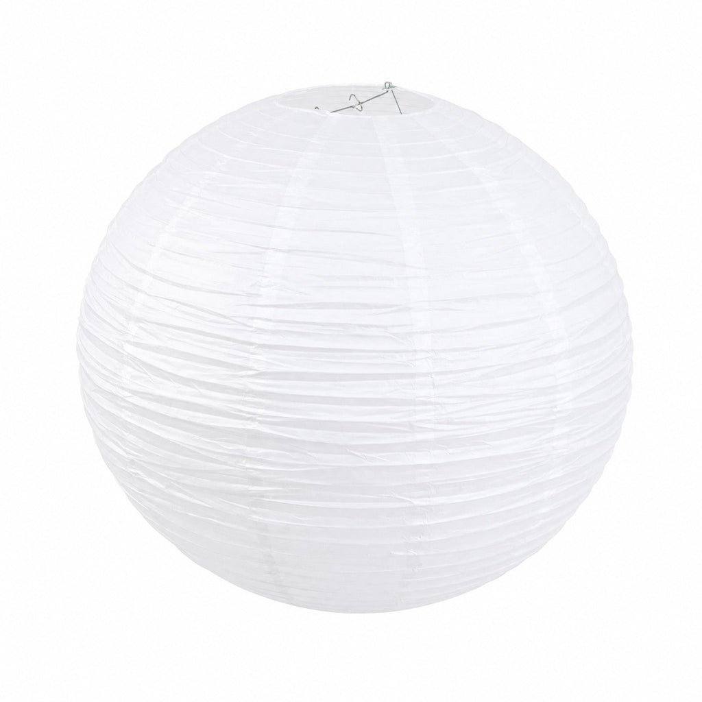 10 Pack Round Hanging Paper Lanterns 30 in White