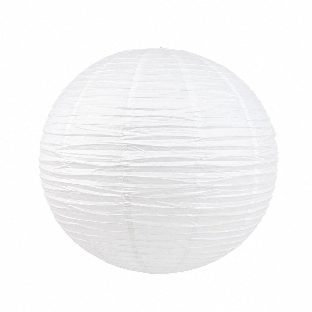 10 Pack Round Hanging Paper Lanterns 30 in White