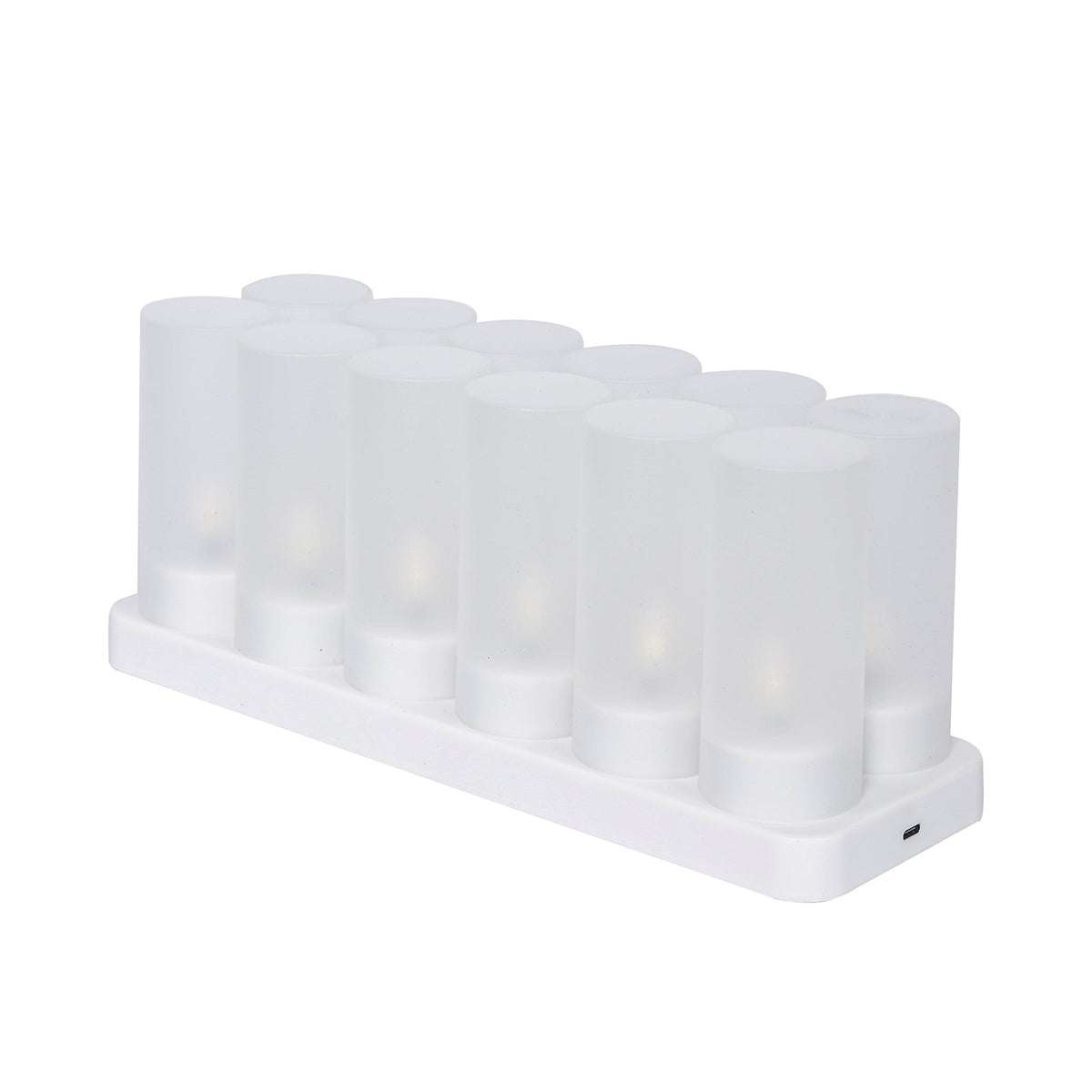 12 Pack Rechargeable LED Tea Light Candles White