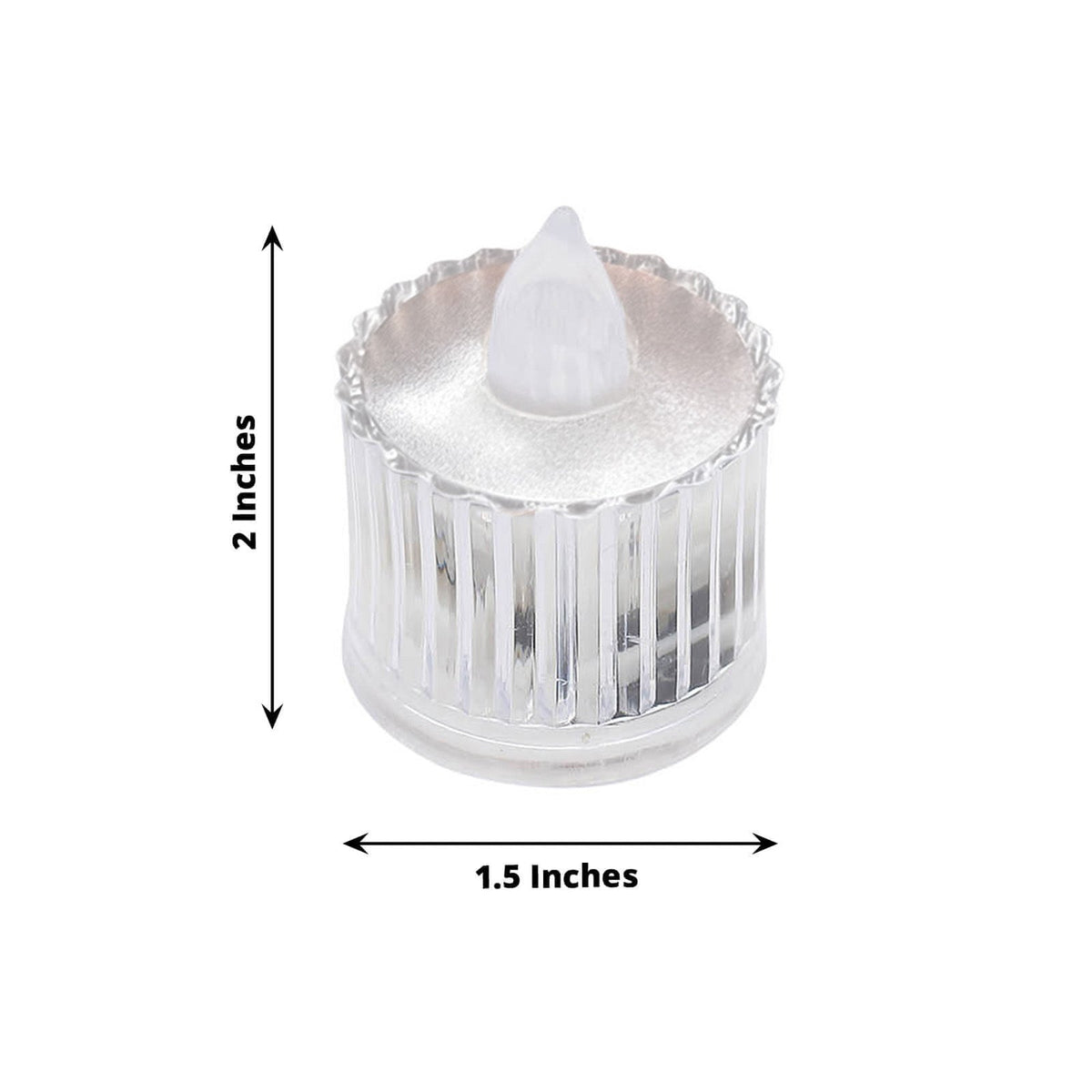 12 Pack Warm White LED Tealight Candles 2in Column Style Clear