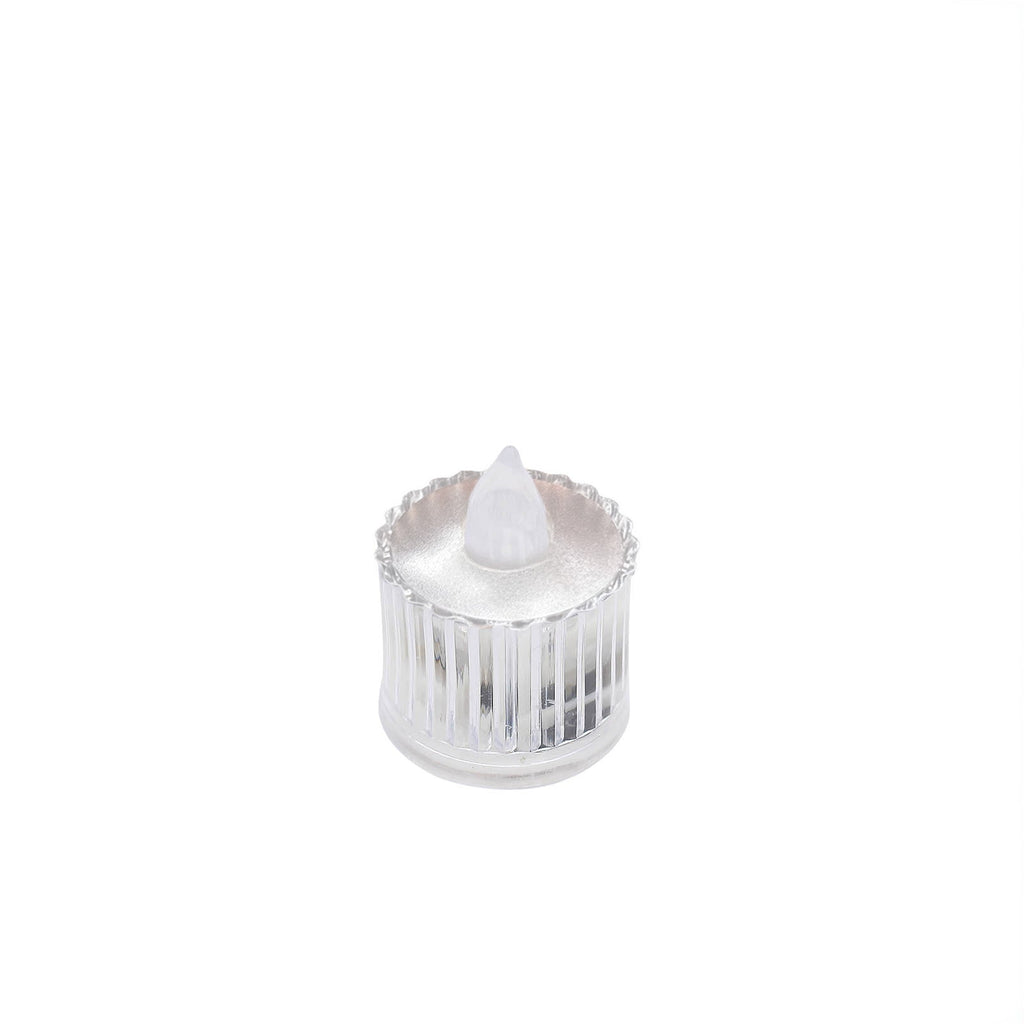12 Pack Warm White LED Tealight Candles 2in Column Style Clear