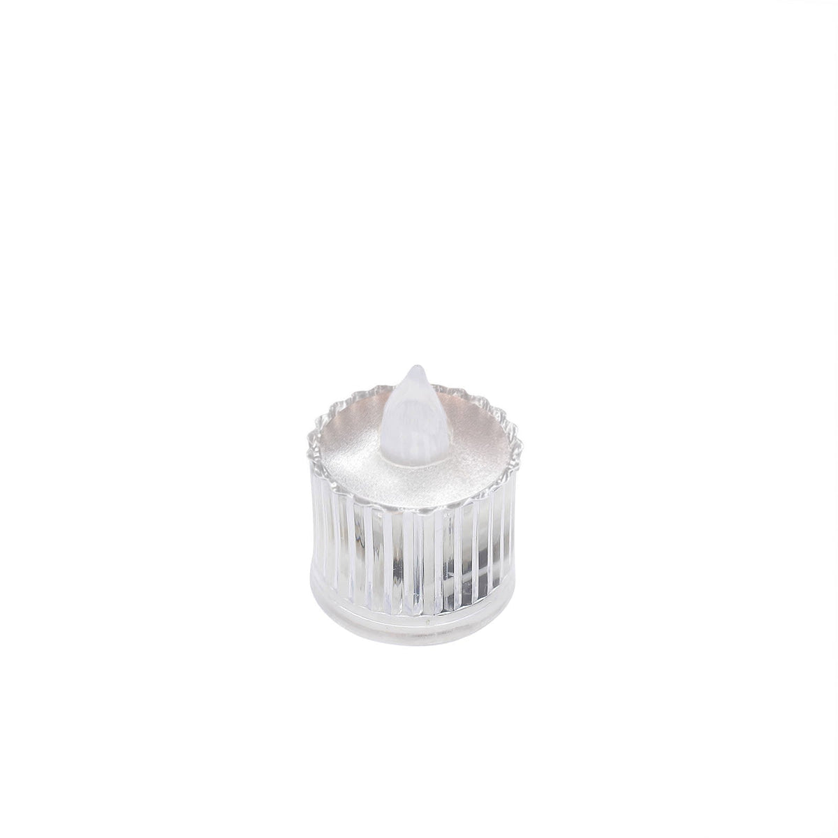 12 Pack Warm White LED Tealight Candles 2in Column Style Clear