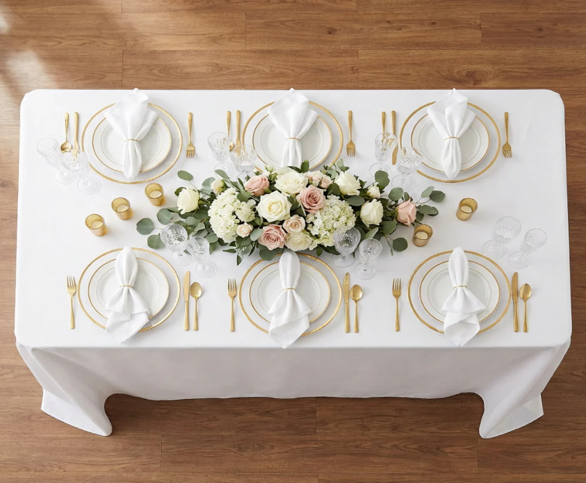 Long White Tablecloth