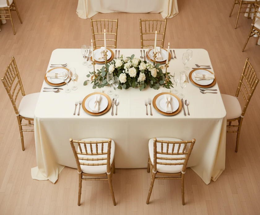 Long Ivory Tablecloth