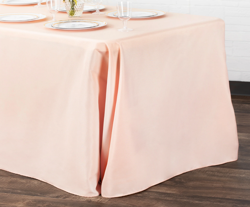 Long Blush/Rose Gold Tablecloths