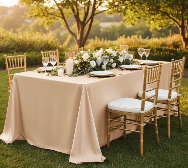 Long Champagne Tablecloth