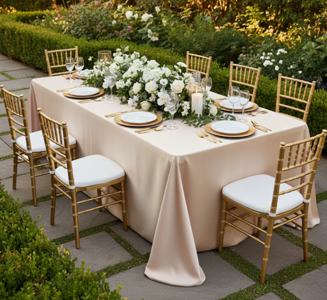 Long Champagne Tablecloth