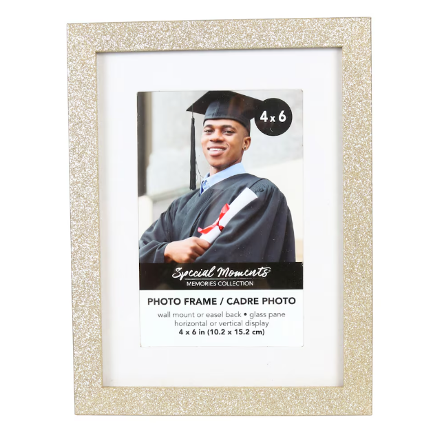 4x6 Gold Glitter Picture Frame