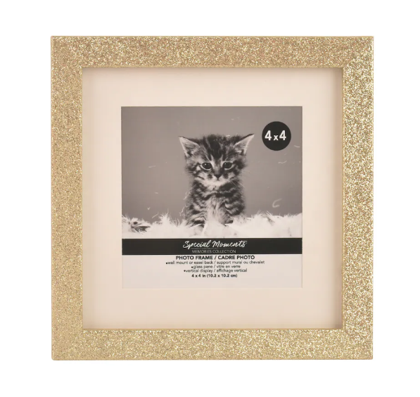4x4 Gold Glitter Picture Frame