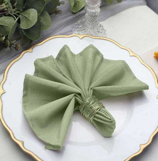 Dusty Sage Green Polyester Napkin