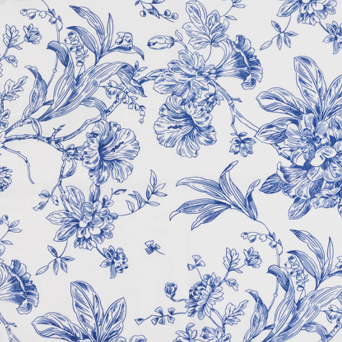 Polyester 90x132 Inch Rectangle Tablecloth Blue French Toile