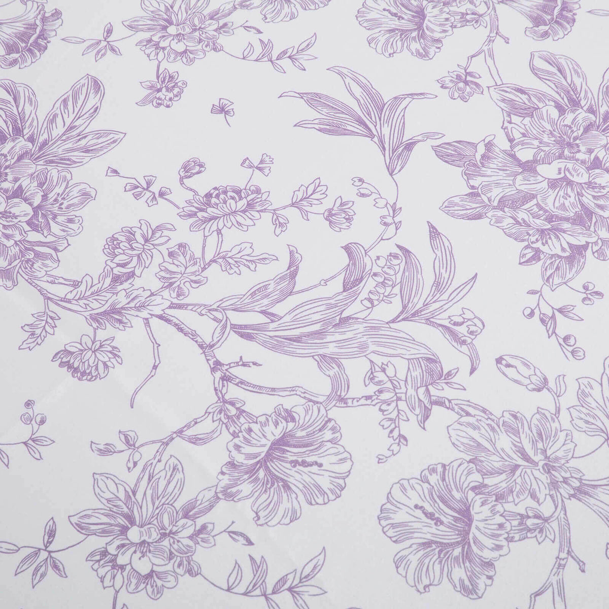 French Toile Polyester Tablecloth 90x132 Lavender Lilac