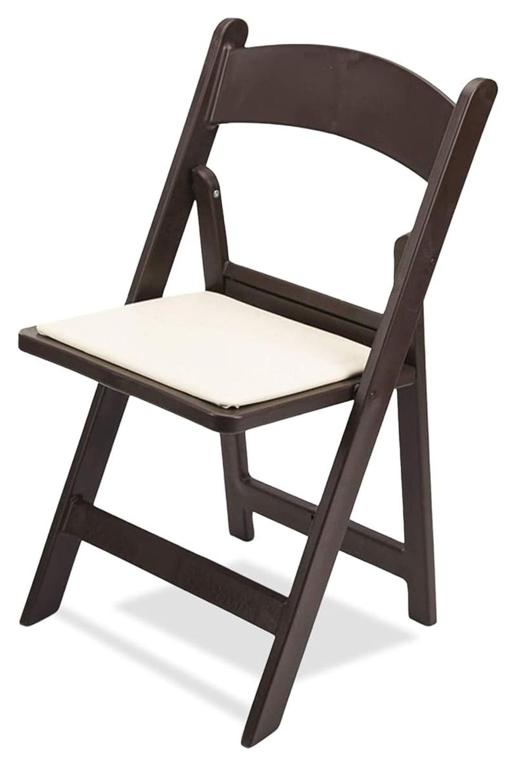 Titan PRO Resin Folding Chair - Dark Brown Indoor/Outdoor Lightweight Folding Chair - Vinyl Padded Folding Chair for Weddings Parties Events - 4 Pack