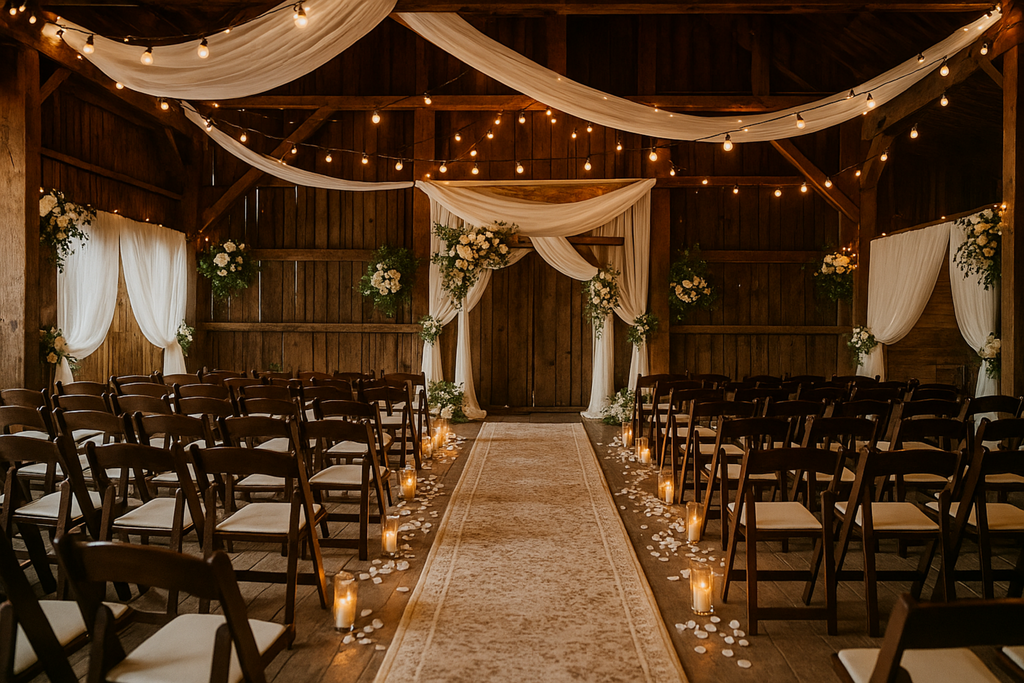 Titan PRO Resin Folding Chair - Brown With Ivory Pad  (Rent Now)