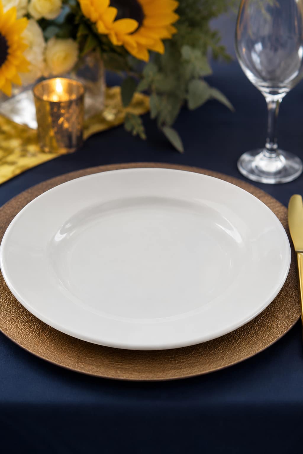 10.5in.  Solid White Dinner Plate