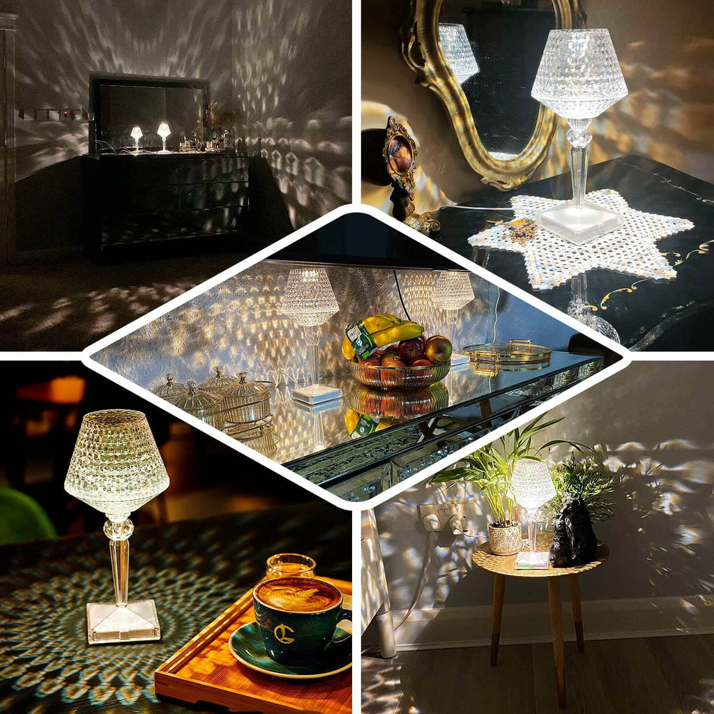 10.5" Acrylic LED Table Lamp Wine Cup Clear