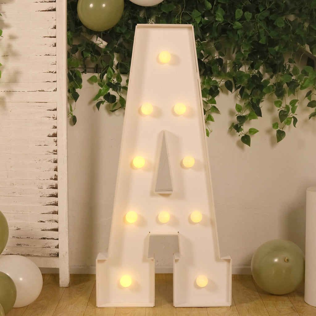 4ft Pre-Cut Foam Board Giant LED Marquee Light Letter A White