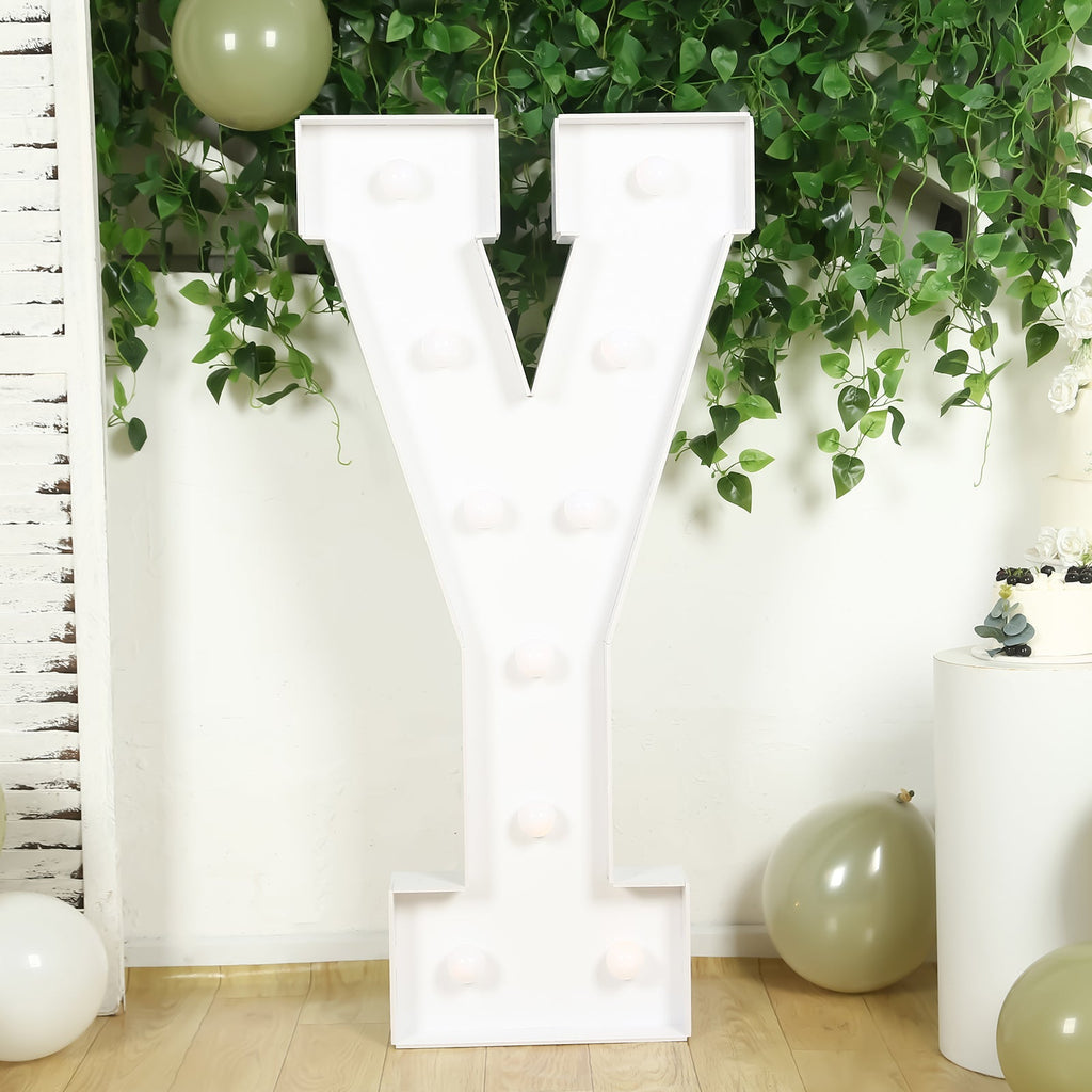 Giant 4ft Foam Board LED Marquee Light Letter Y White