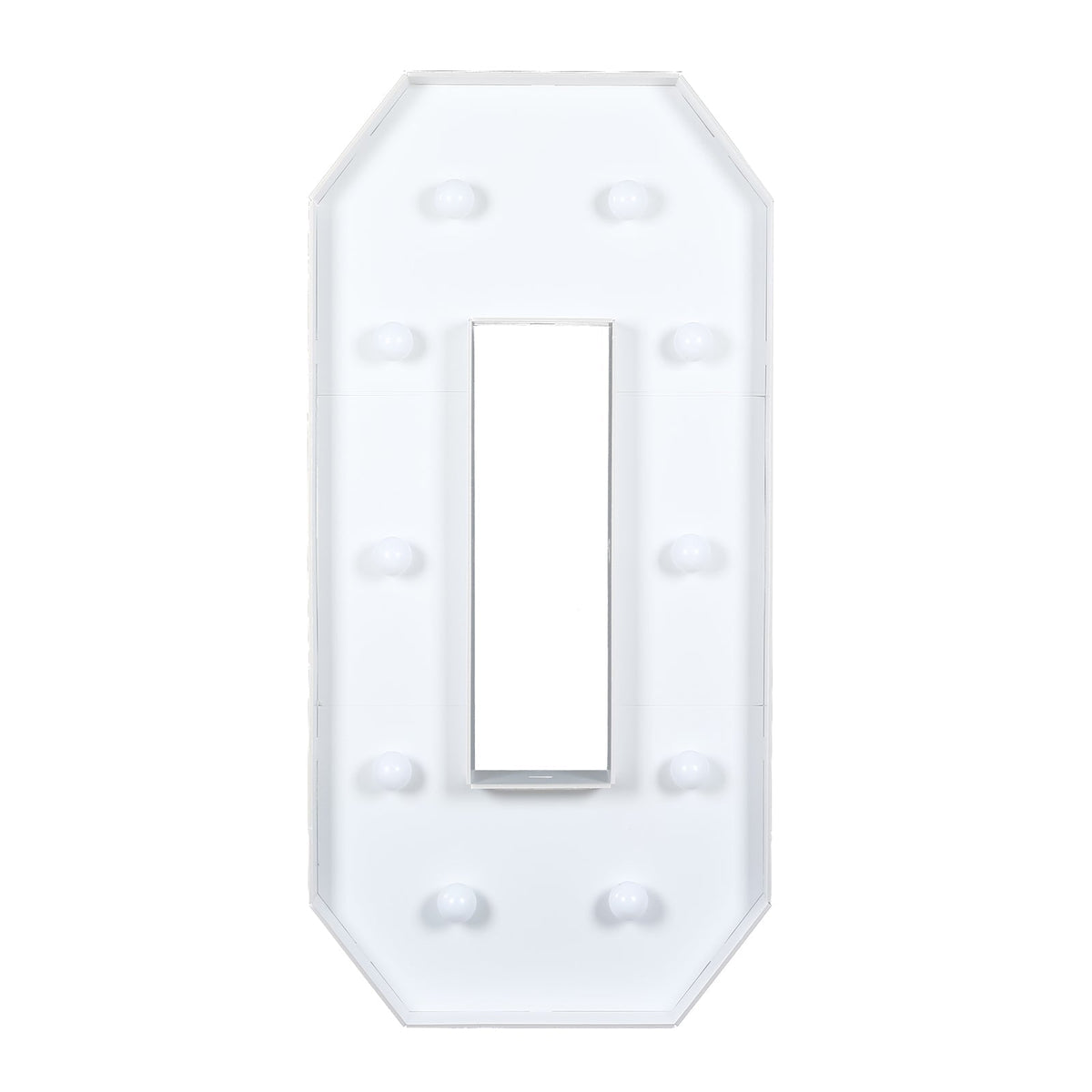 4ft Giant LED Marquee Light Up Number 0 Foam Board White